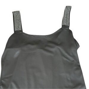 Chic Me Rhinestone Studded Black Knit Camisole